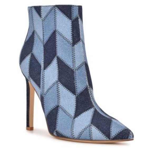 Nine West Denim Patchwork Tennon Dress Bootie - Picture 2 of 5